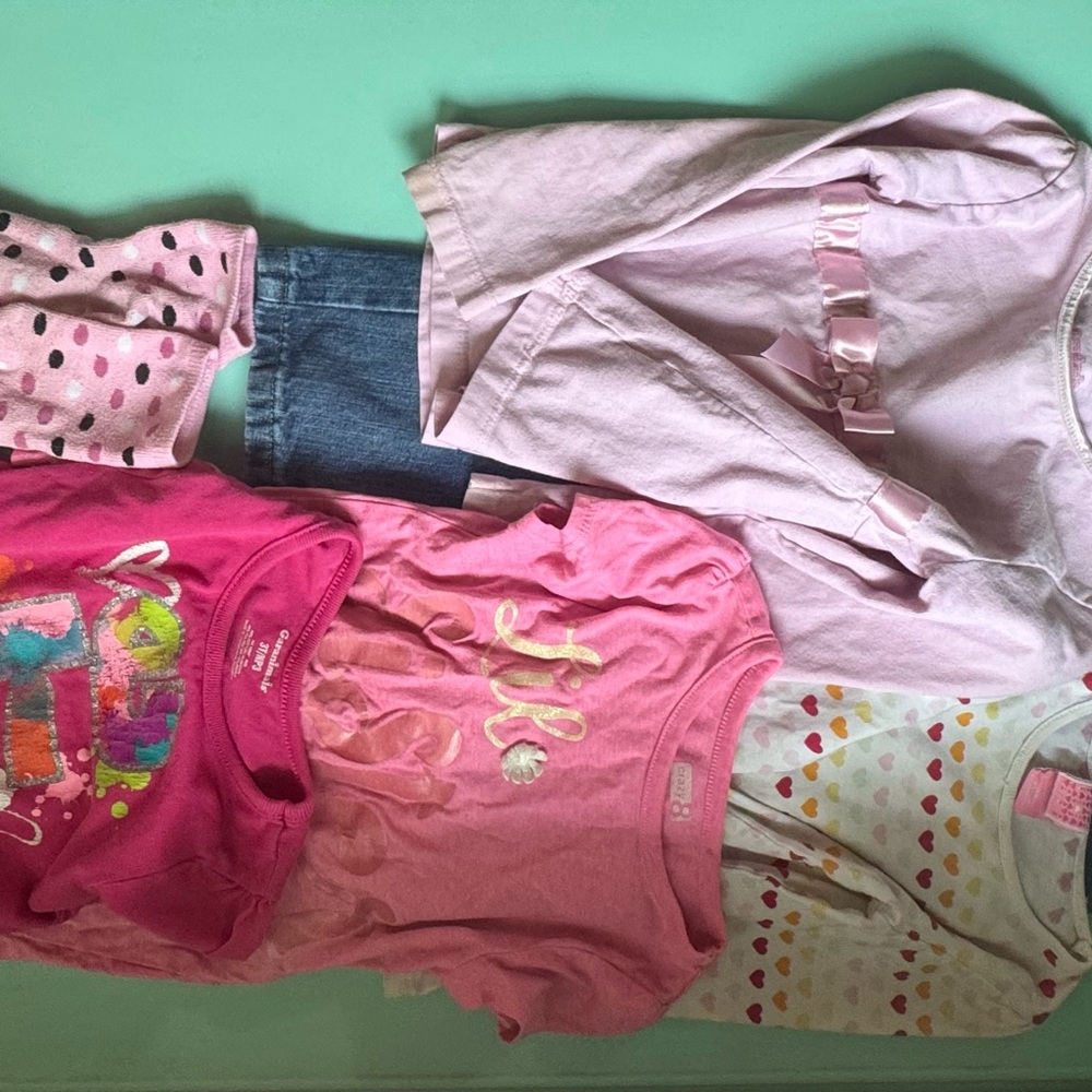 Lot Of 6 Size‎ 3Toddler- 1 Jeans, 3 Long Sleeve , 1 Short Sleeve, 1 Socks